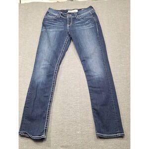 BKE Denim Harper Jean Women Size 29x31.5 Dark Wash Straight‎ Embellished Pocket